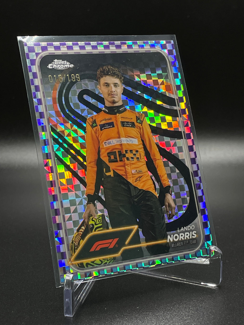 2024 Topps Chrome Formula 1 - Lando Norris #7,  Purple Checker Refractor /199