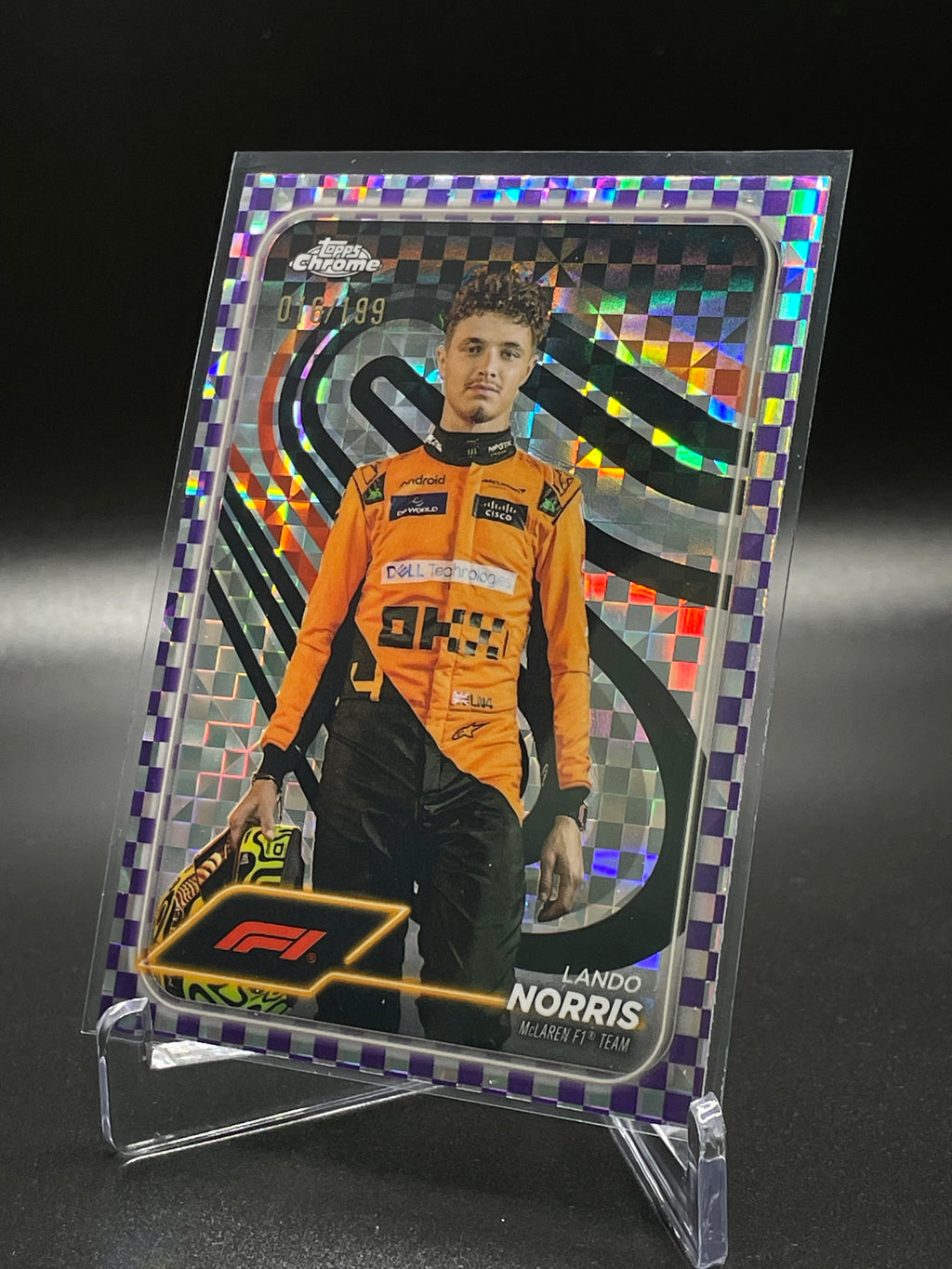 2024 Topps Chrome Formula 1 - Lando Norris #7,  Purple Checker Refractor /199
