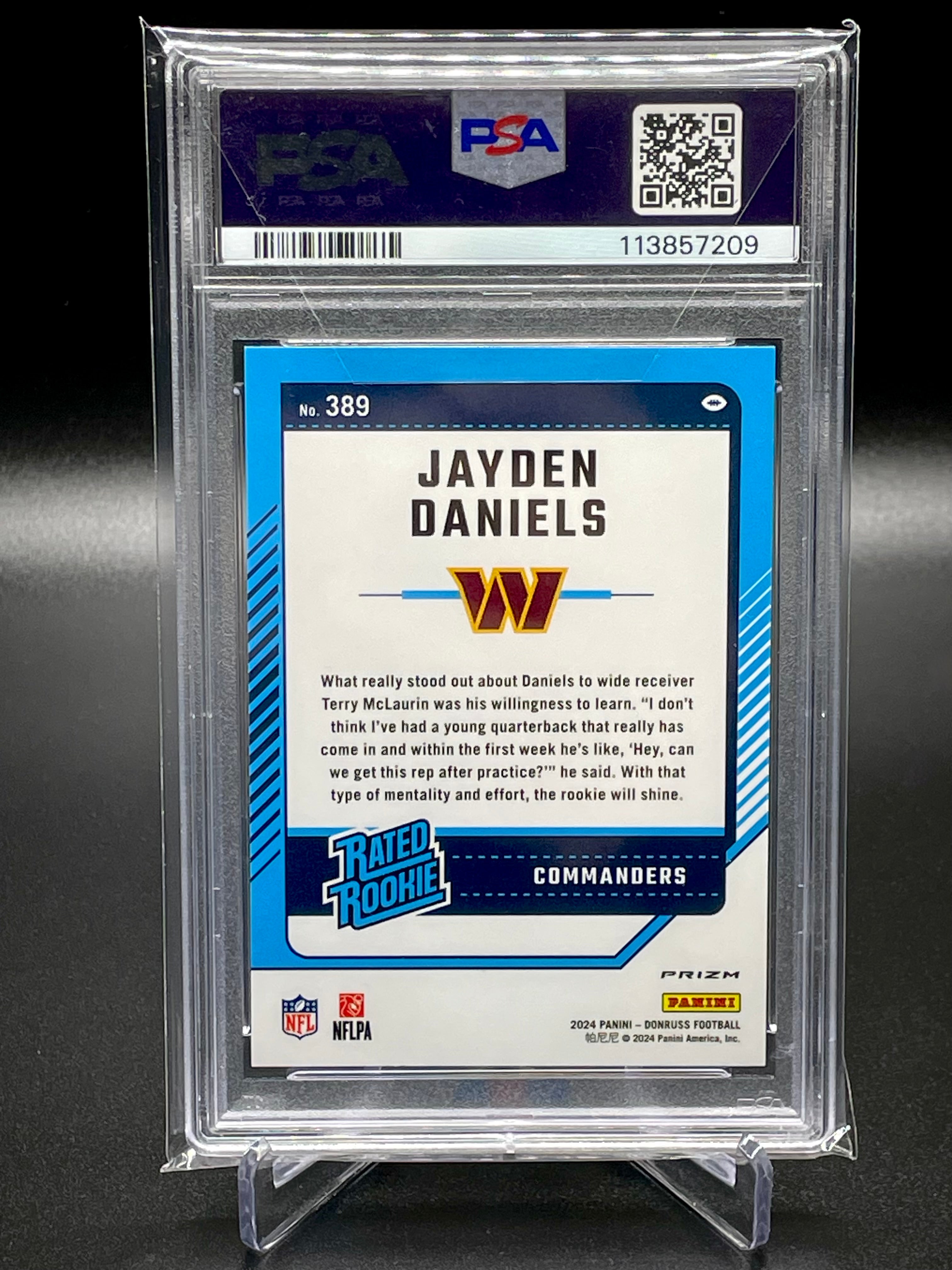 Jayden Daniels - 2024 Panini Donruss - Optic Preview Red Wave - PSA 10