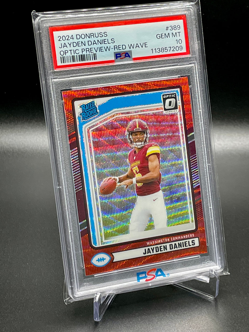 Jayden Daniels - 2024 Panini Donruss - Optic Preview Red Wave - PSA 10