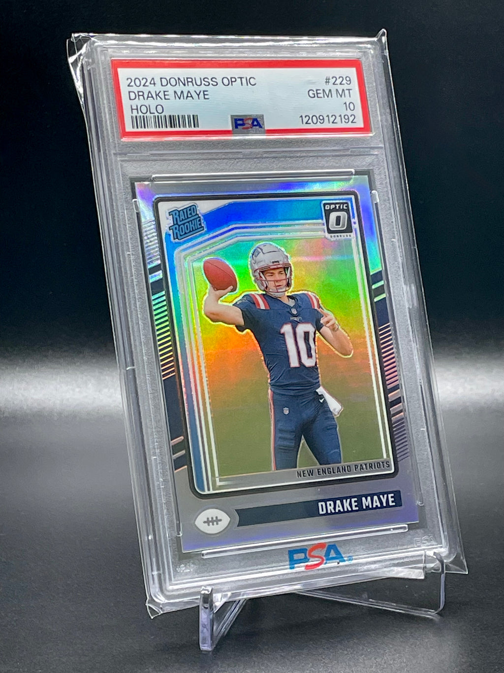 Drake Maye - 2024 Panini Donruss Optic - Holo - PSA 10