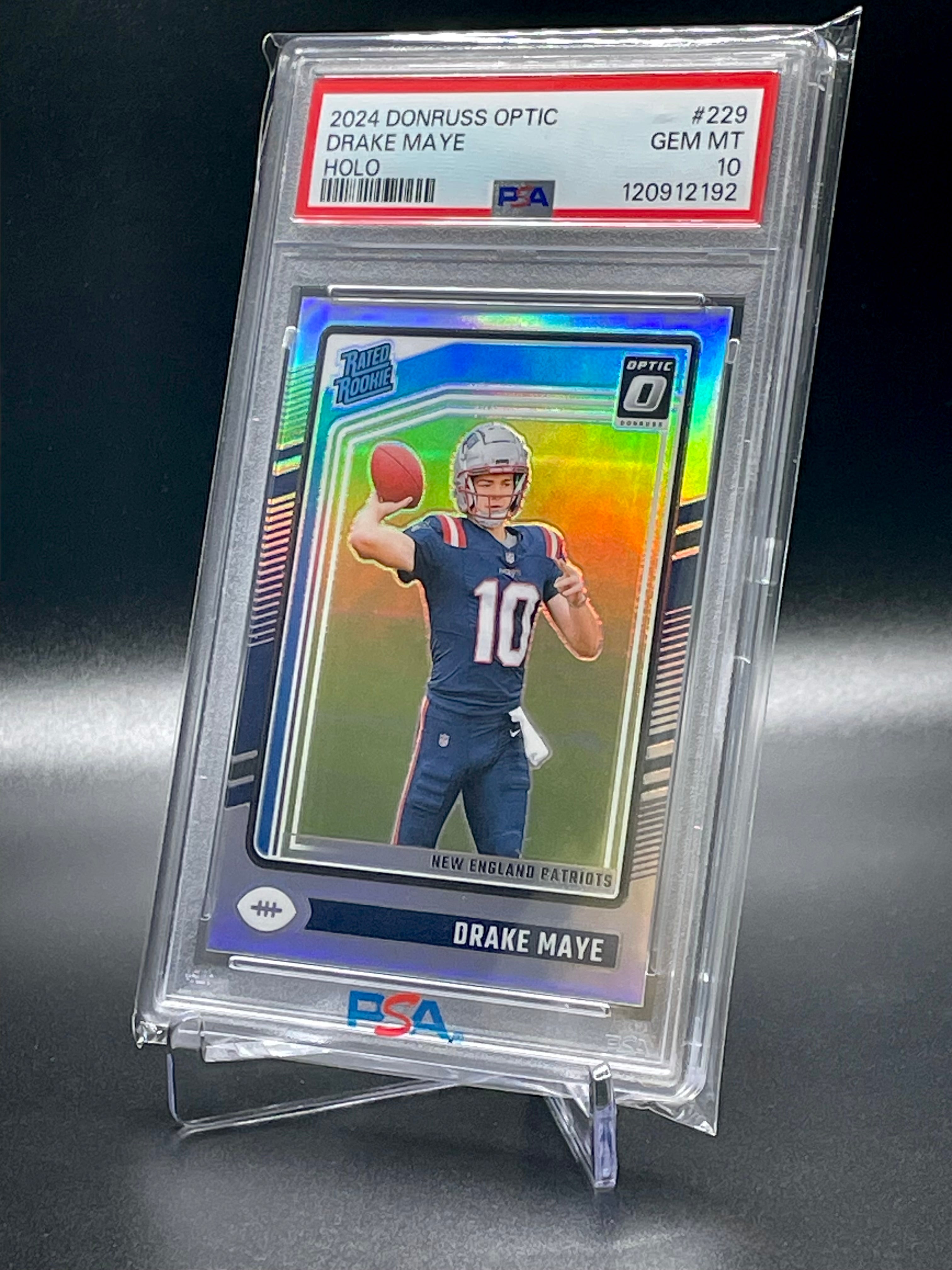 Drake Maye - 2024 Panini Donruss Optic - Holo - PSA 10