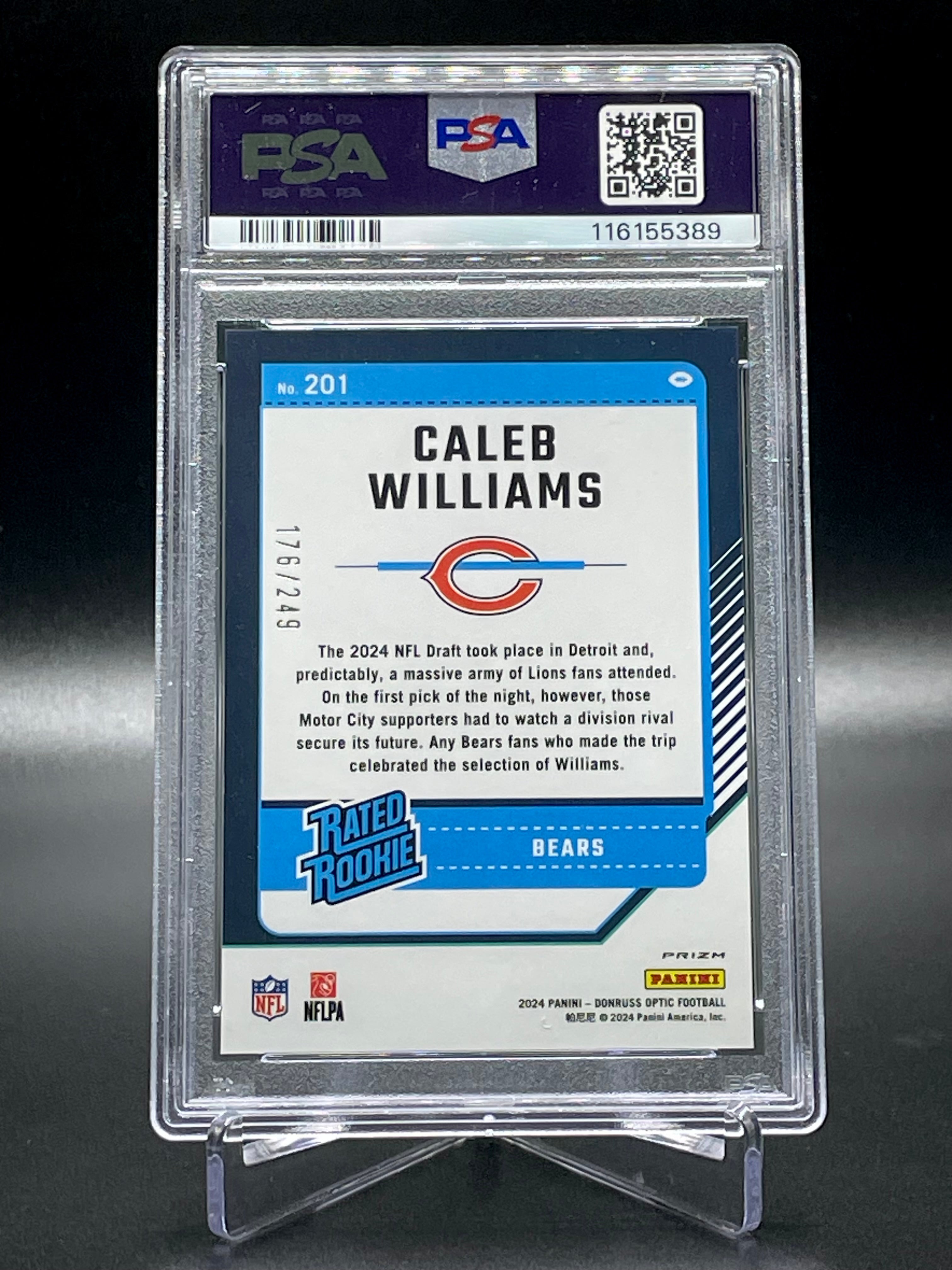 Caleb Williams - 2024 Donruss Optic - Orange /249  - PSA 9