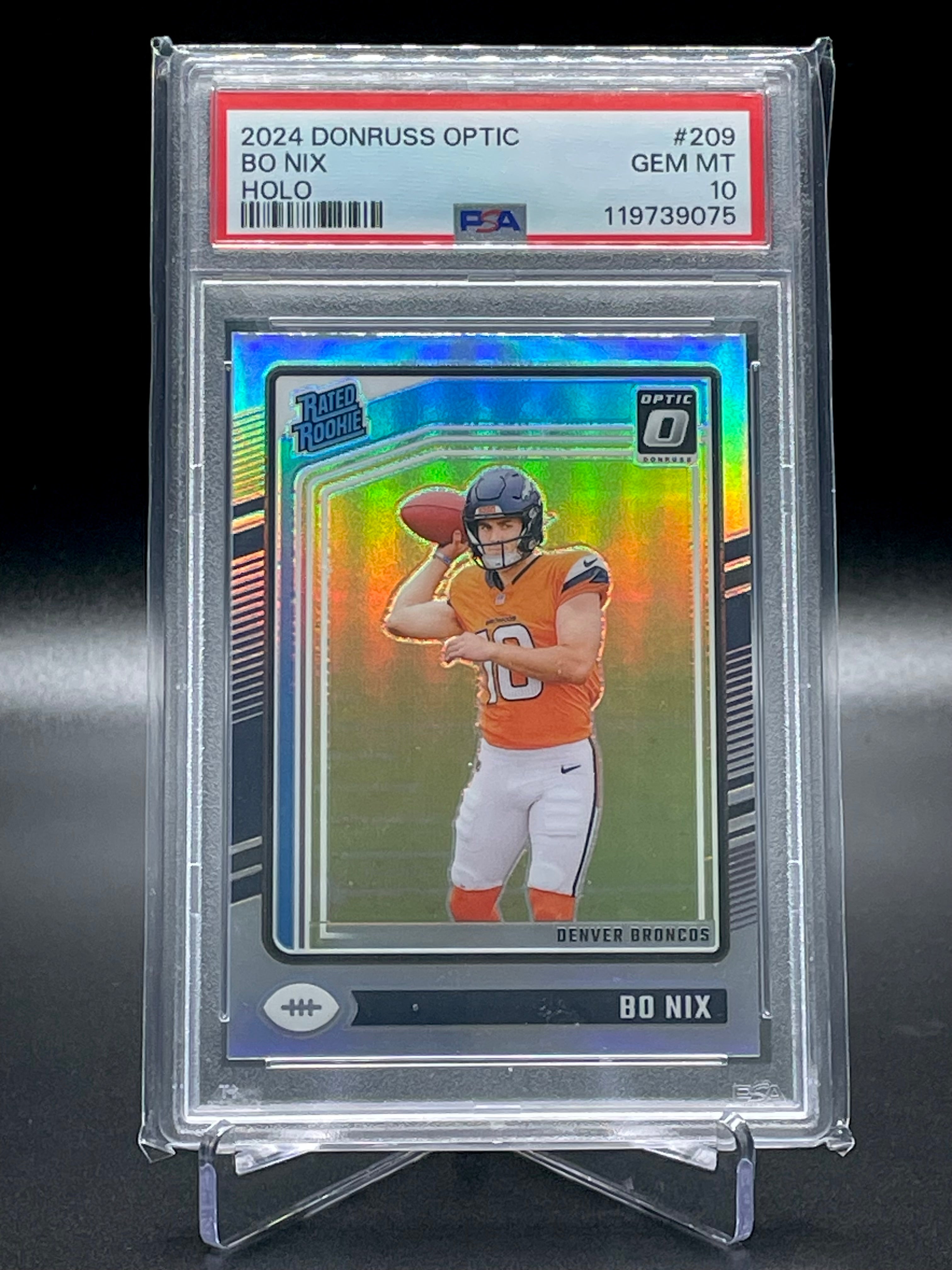 Bo Nix - 2024 Donruss Optic - Holo - PSA 10