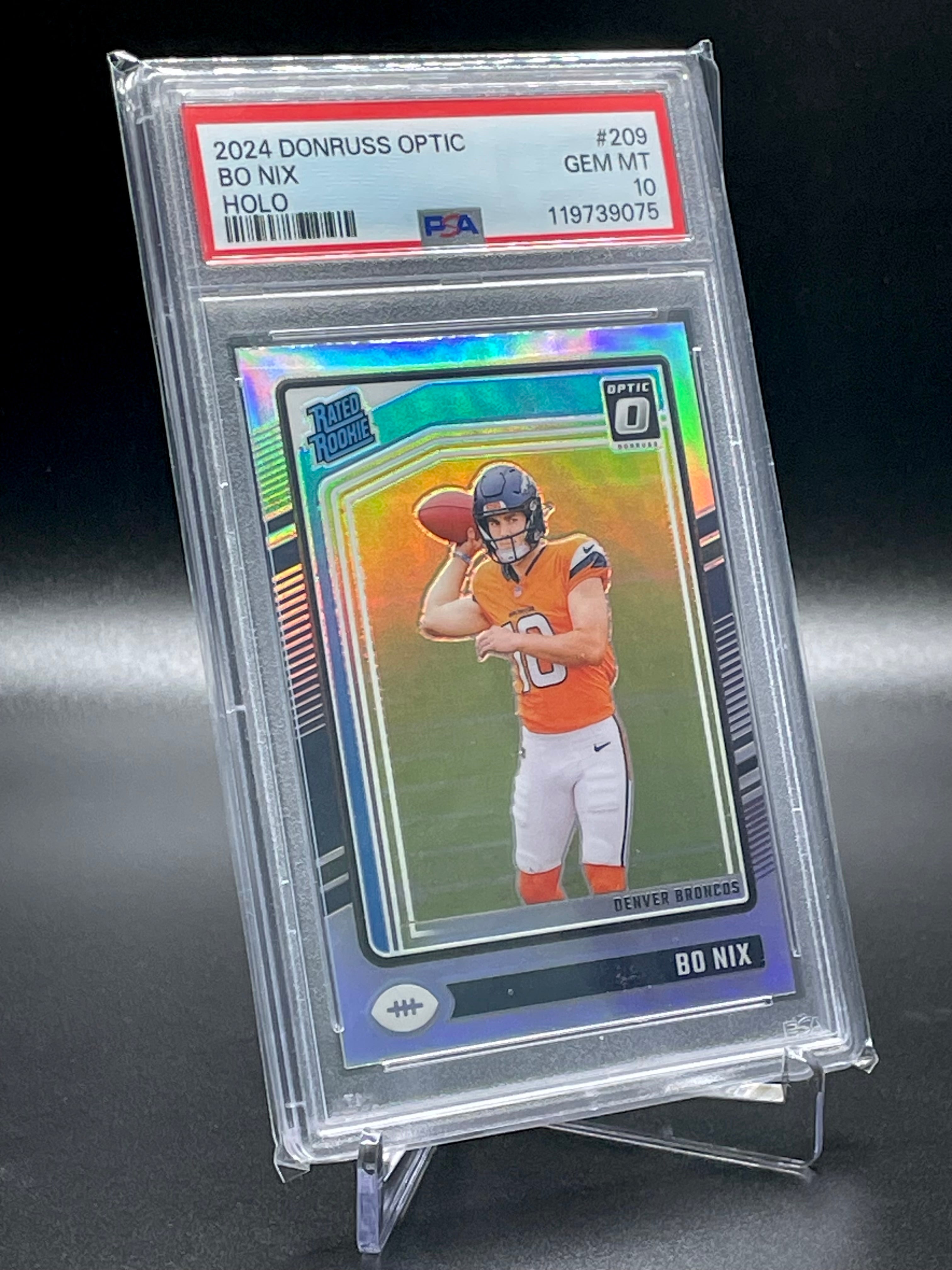 Bo Nix - 2024 Donruss Optic - Holo - PSA 10