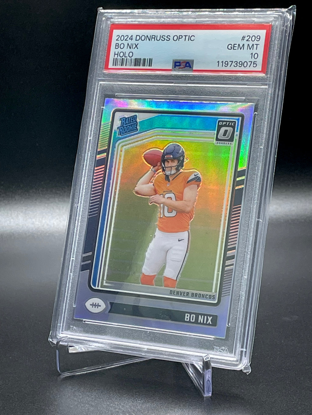 Bo Nix - 2024 Donruss Optic - Holo - PSA 10