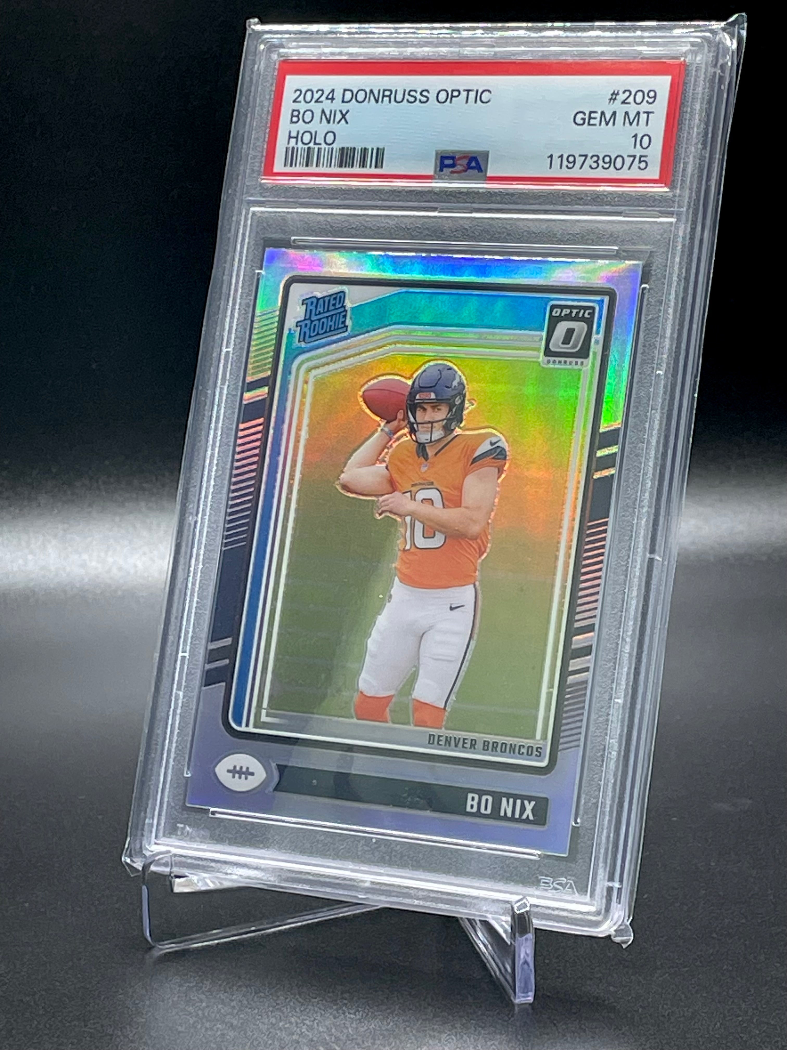 Bo Nix - 2024 Donruss Optic - Holo - PSA 10