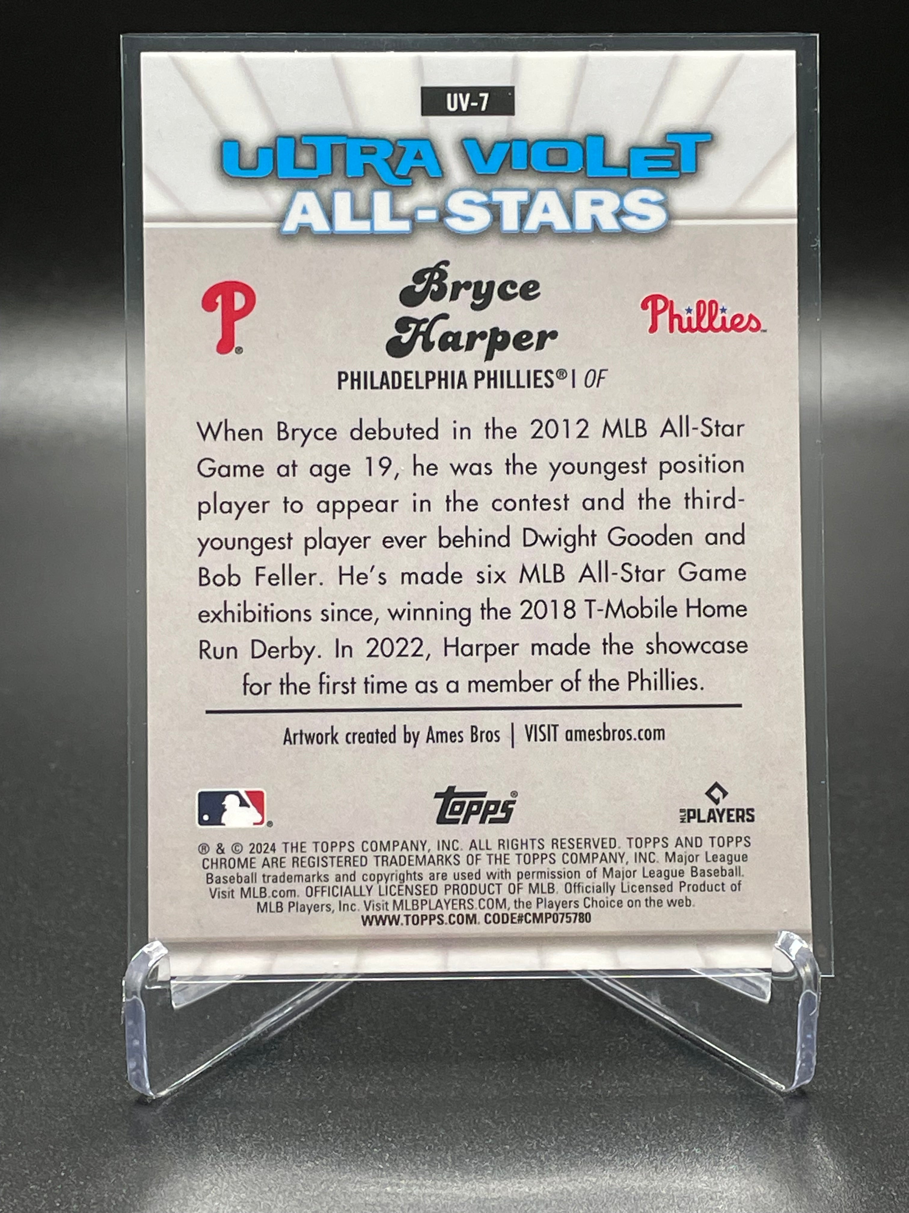 Bryce Harper - 2024 Topps Chrome - Ultra Violet All-Stars SSP