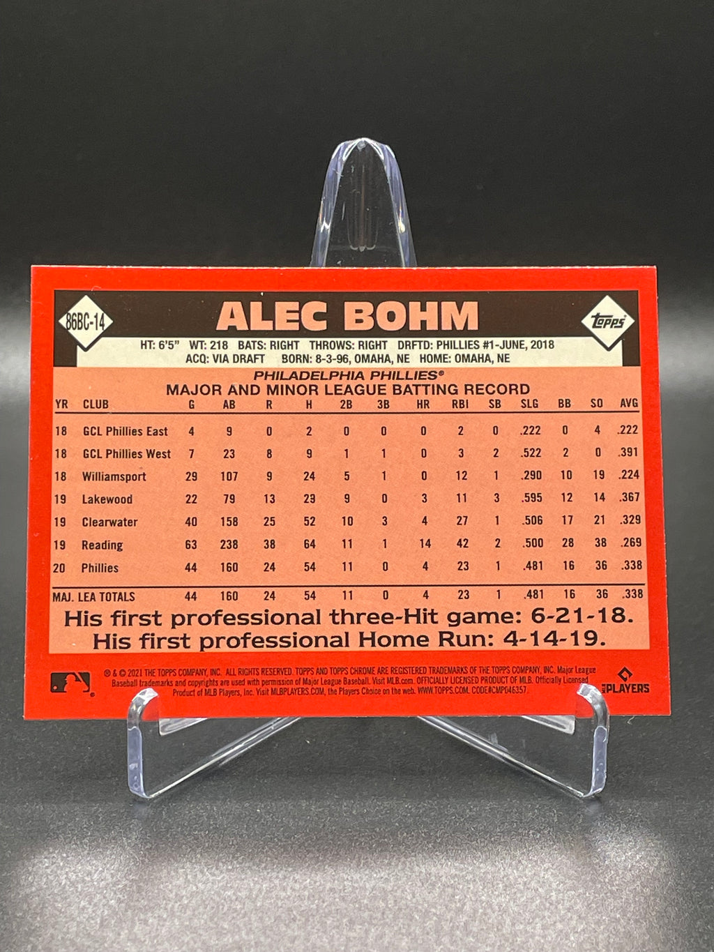 Alec Bohm - 2021 Topps Chrome  - 35th Anniversary 1986
