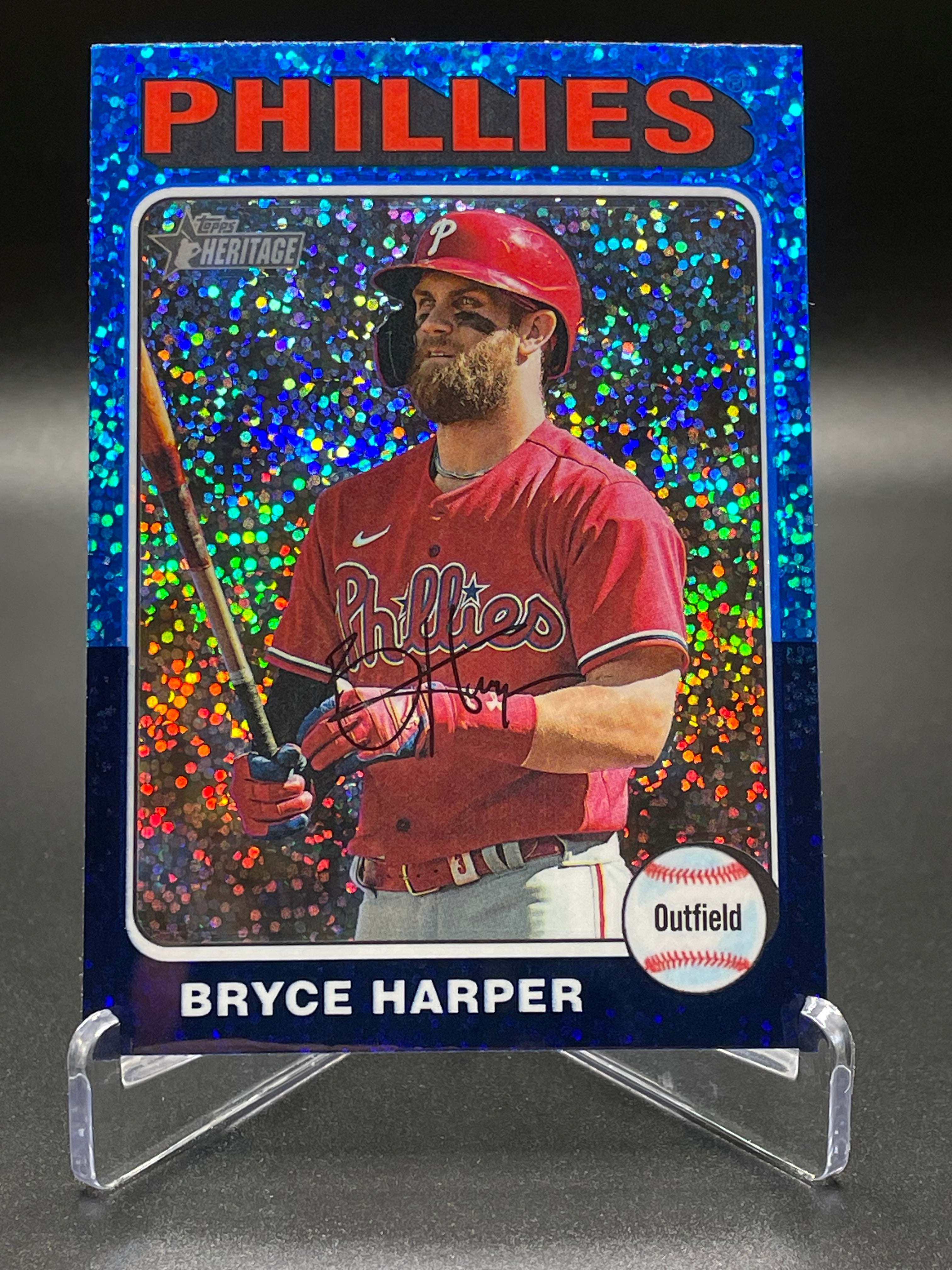 Bryce Harper - 2024 Topps Heritage - Blue Sparkle Refractor