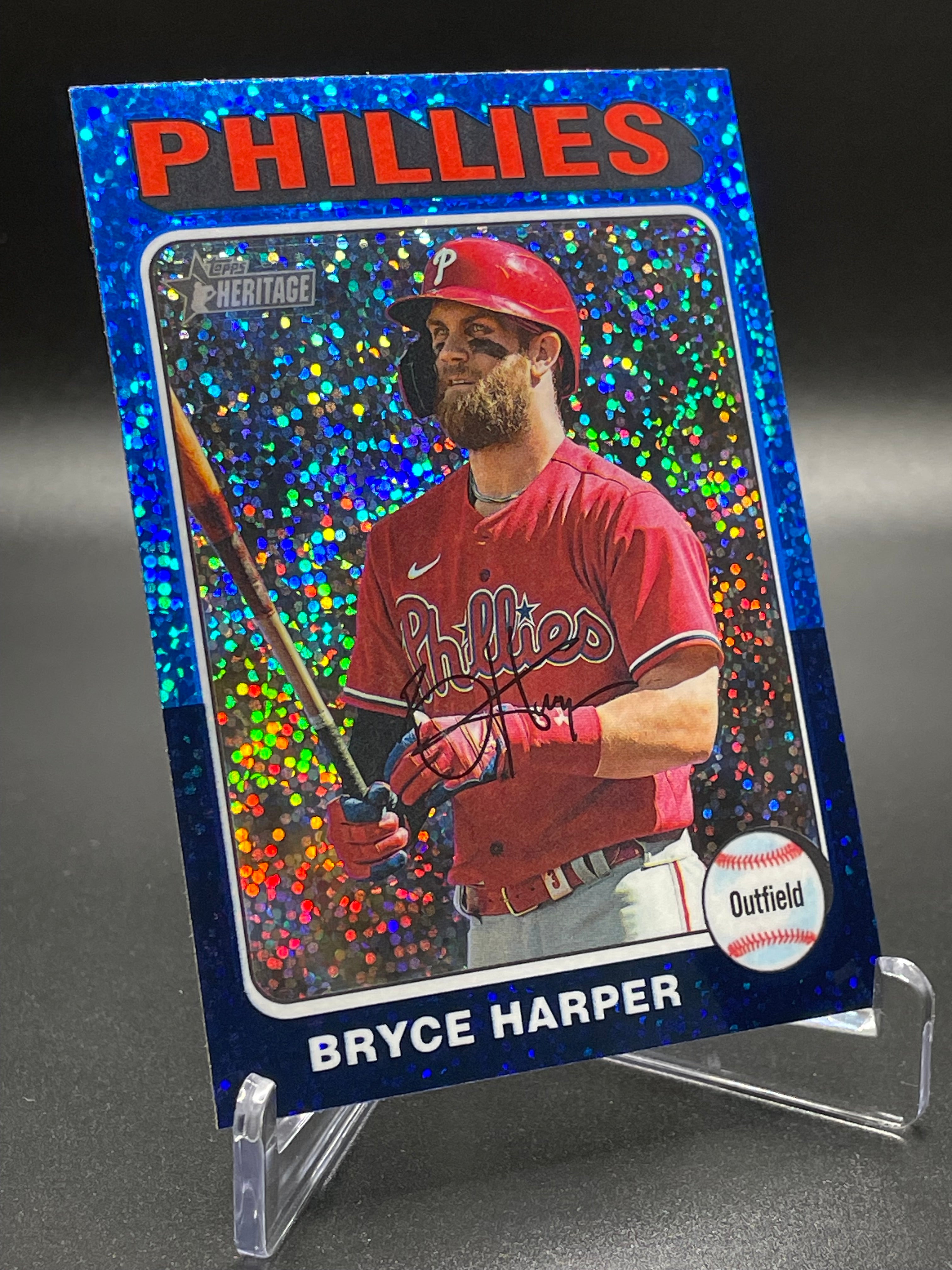 Bryce Harper - 2024 Topps Heritage - Blue Sparkle Refractor