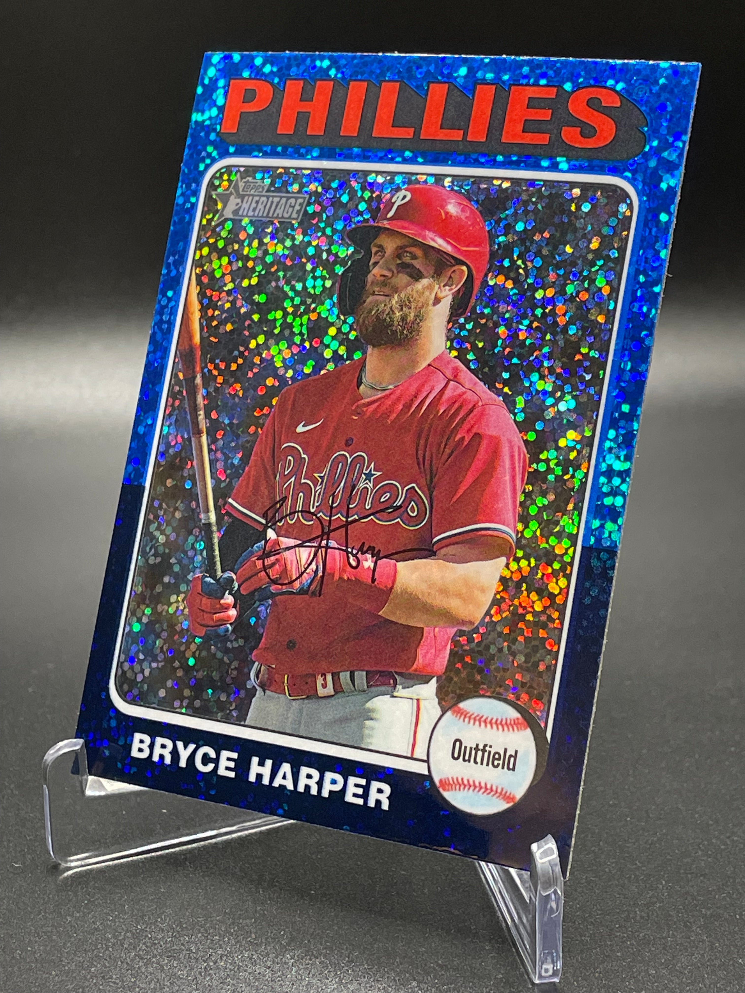 Bryce Harper - 2024 Topps Heritage - Blue Sparkle Refractor