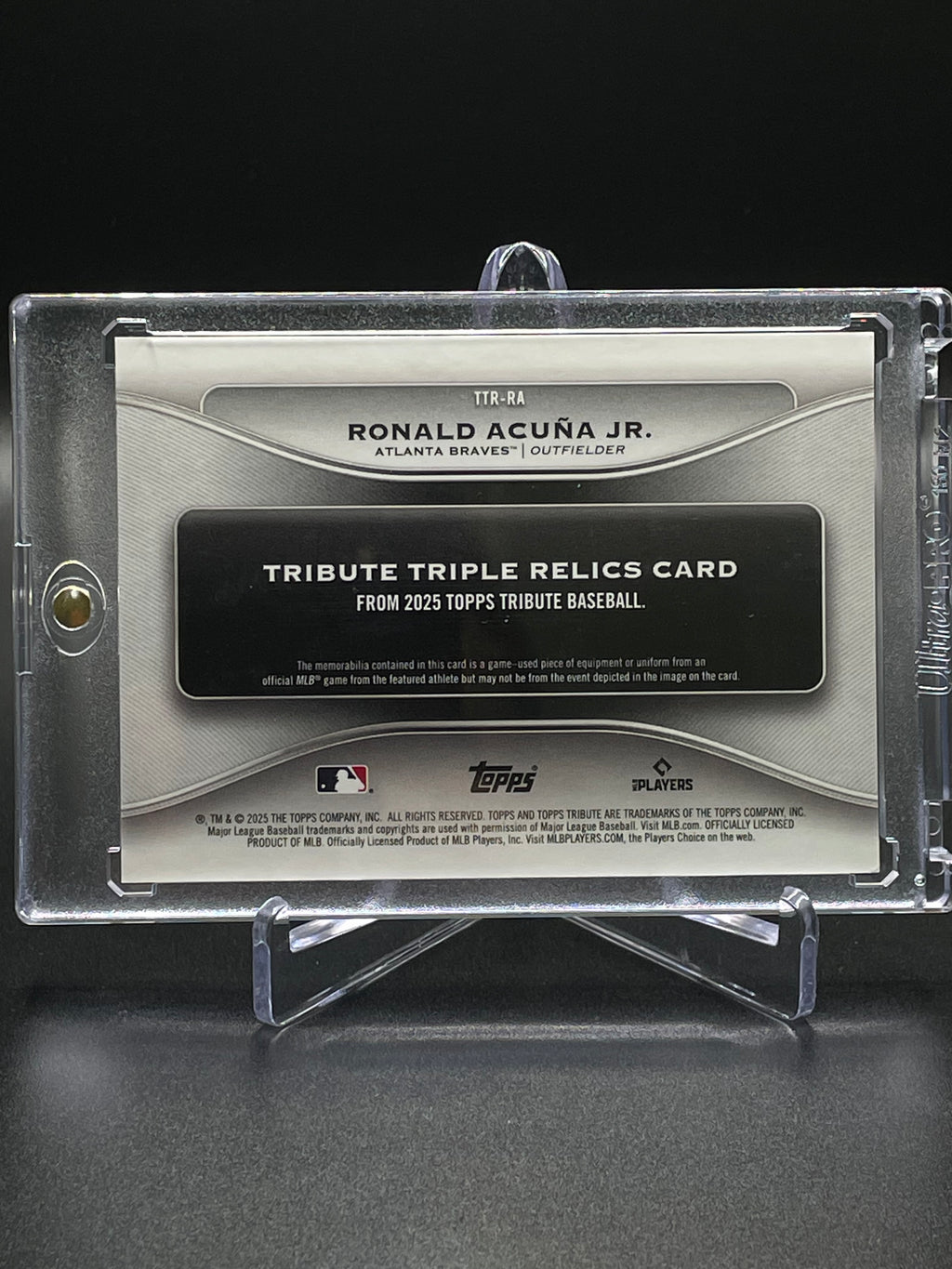 Ronald Acuña Jr. - 2025 Topps Tribute - Triple Relic Gold /75